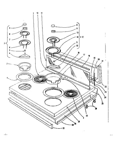Cook top section