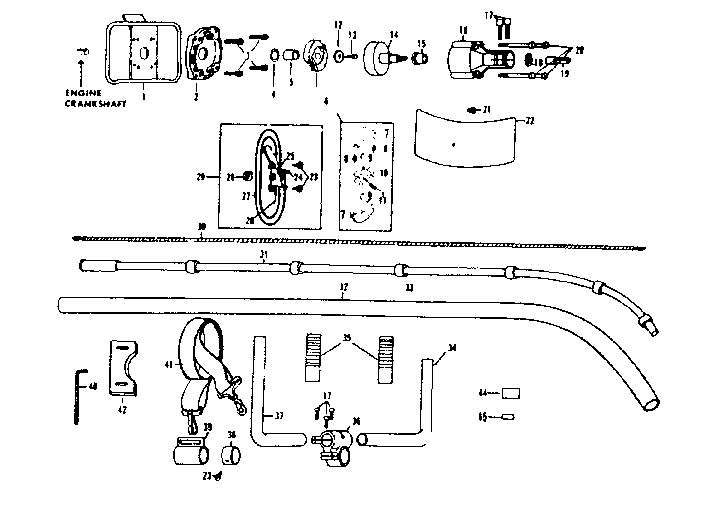 Main drive shaft and housing assembly