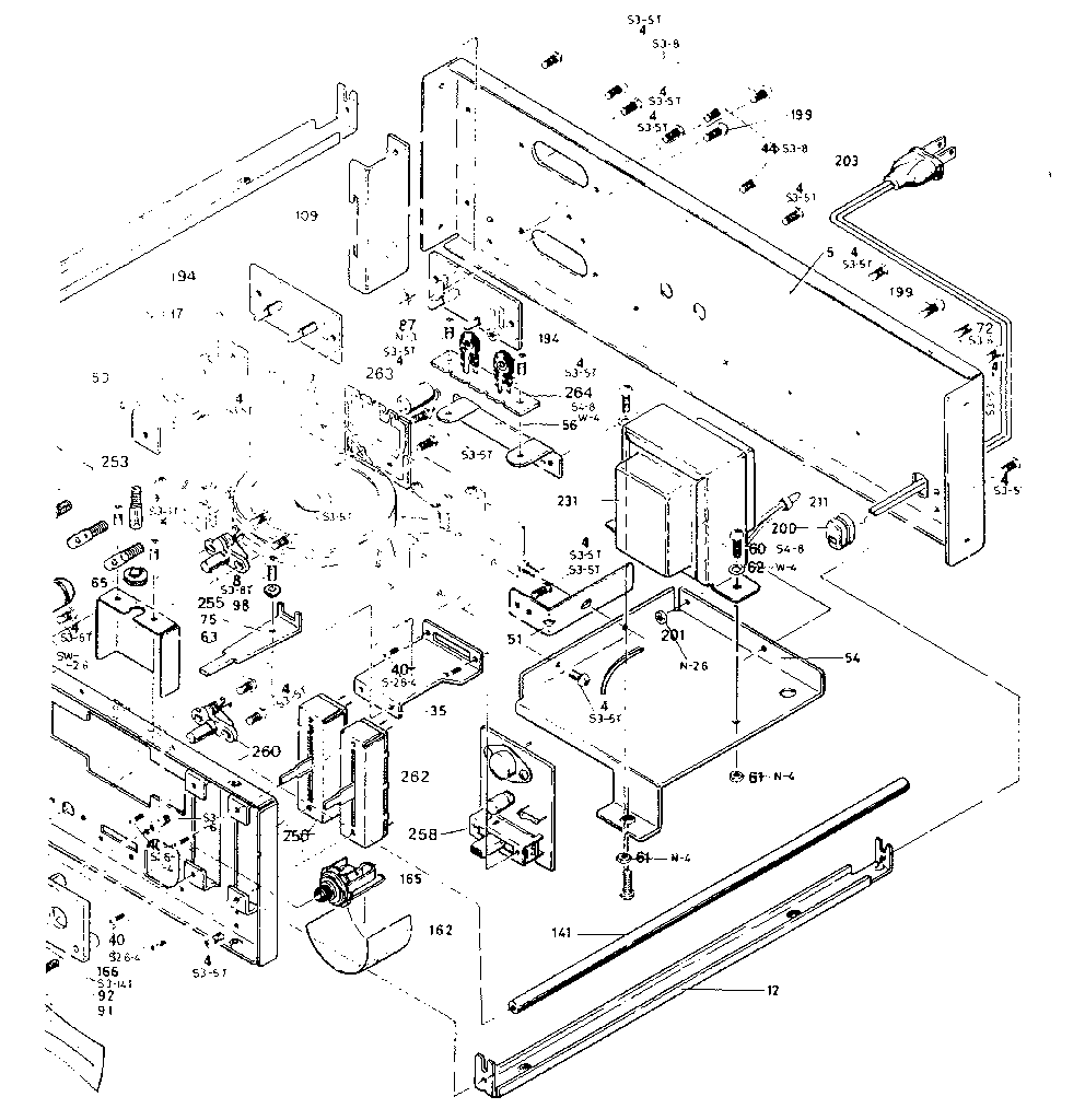Rear panel assembly