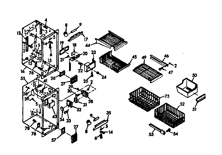 Freezer section parts