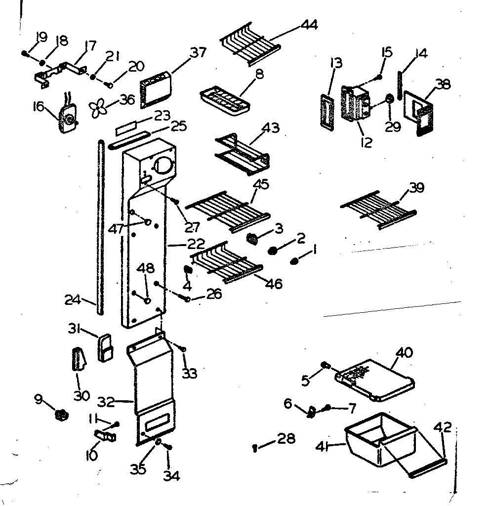 Shelving, supports & air handling parts
