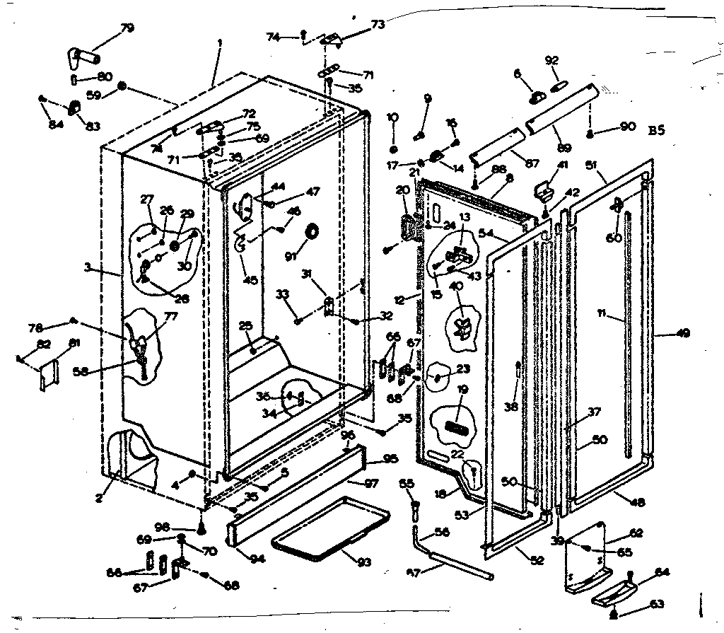Cabinet liner & divider parts