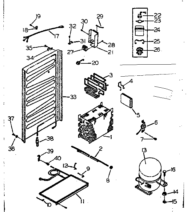 Unit & automatic defrost parts