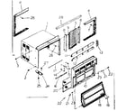 Kenmore 25370093 cabinet and front parts diagram