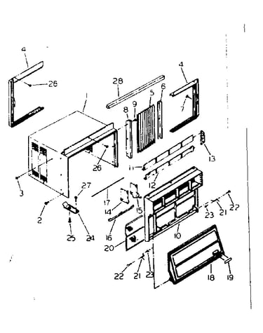 Cabinet and front parts