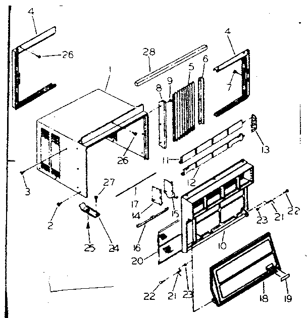 Cabinet and front parts