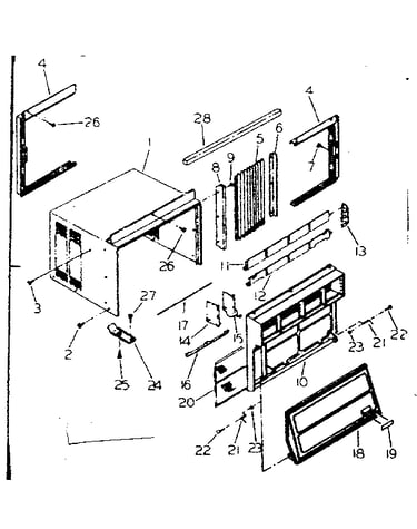 Cabinet and front parts
