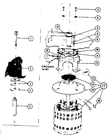 Motor and impeller assembly