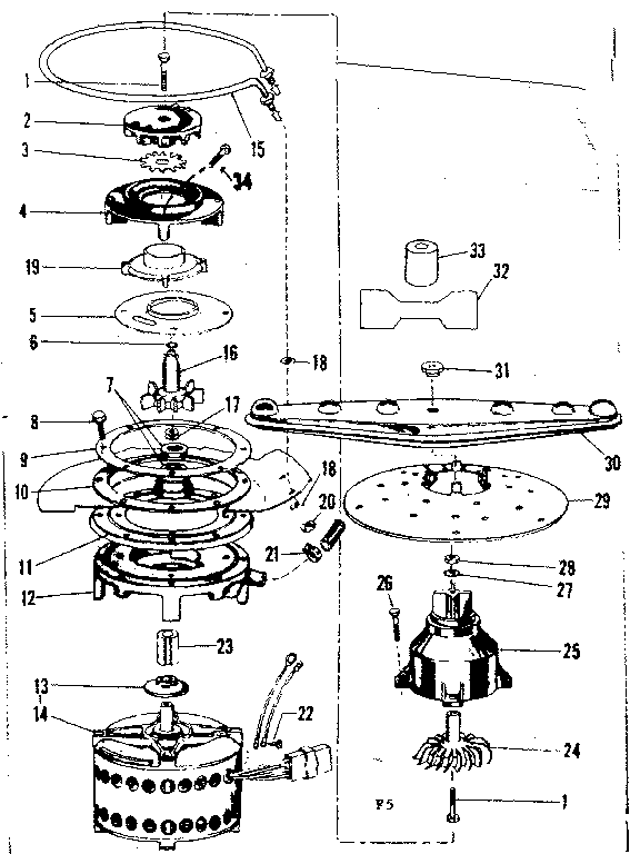 MOTOR, HEATER, AND SPRAY ARM DETAILS