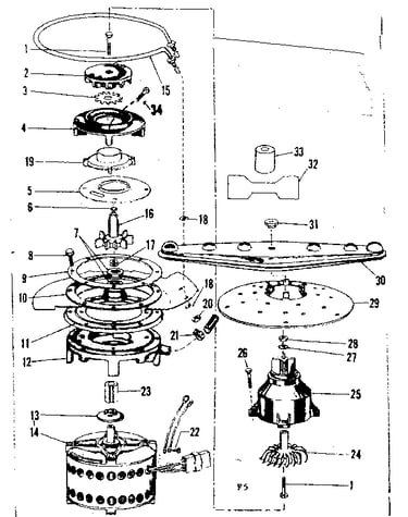 Motor, heater, and spray arm details