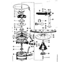 Kenmore 587718600 motor heater & spray arm details diagram