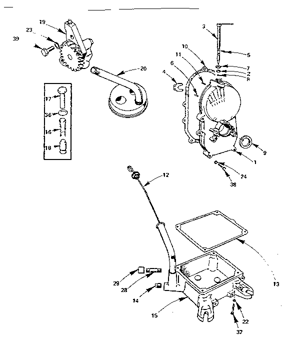 Gear cover, oil base and oil pump group