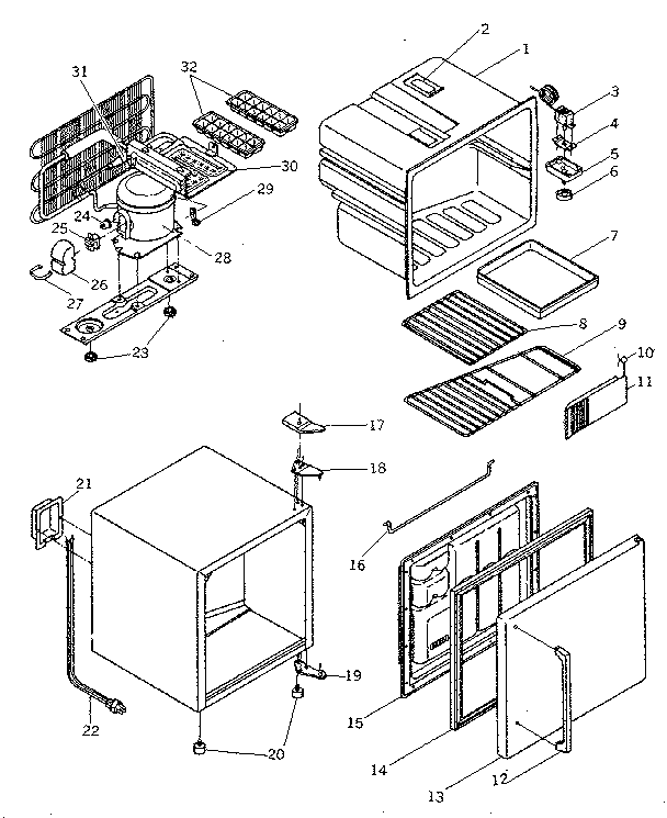 Refrigerator cabinet parts
