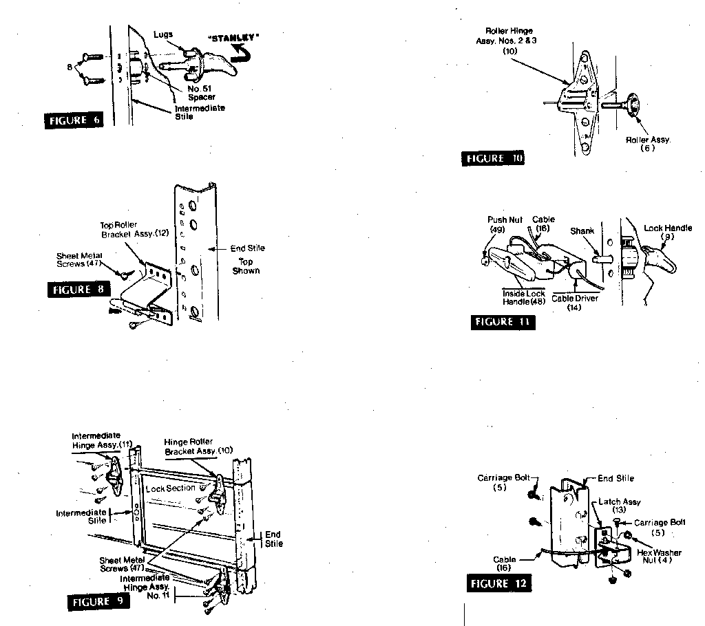 Roller and hinge assembly