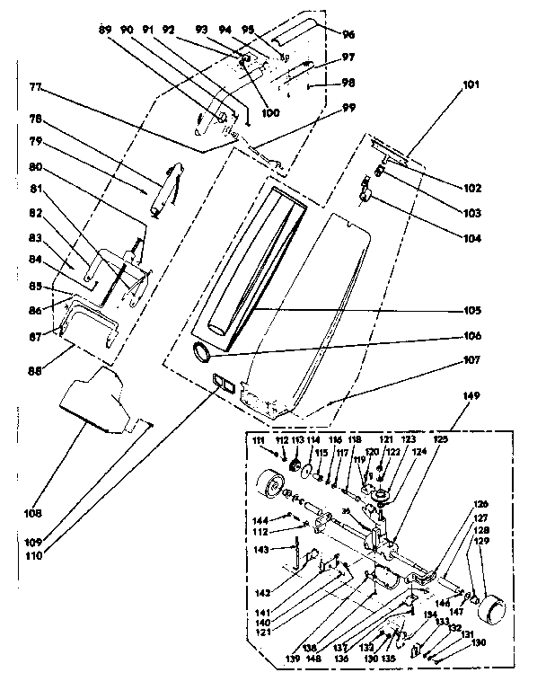 Handle and bag housing