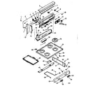 Kenmore 6477147101 backguard and main top section diagram