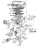 Grill, burner section and cart