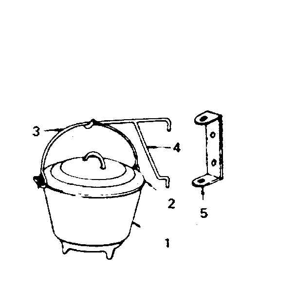 Boston bean pot with crane hook-no. 42-8 4025