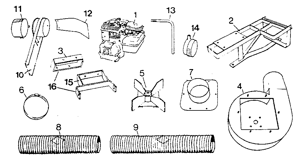 Blower / engine and impeller