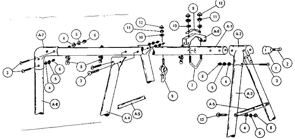 A-frame hardware assembly