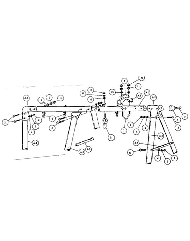 A-frame hardware assembly