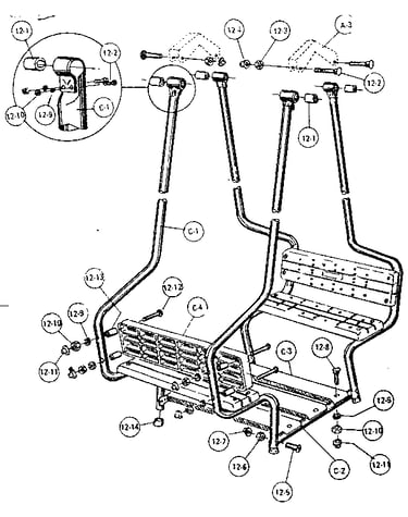 C-lawn swing assembly #95615