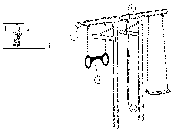 TRAPEZE AND ROPE ASSEMBLY