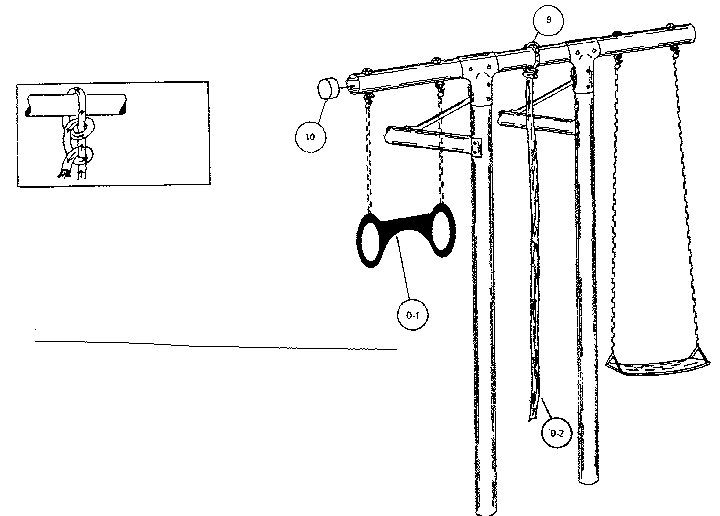 Trapeze ring and rope assembly