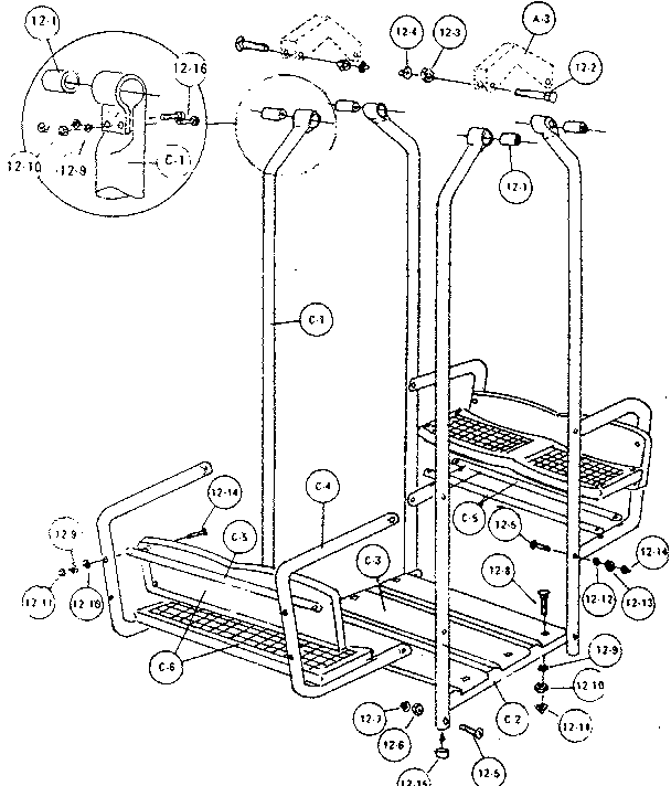 Lawn swing hardware assembly