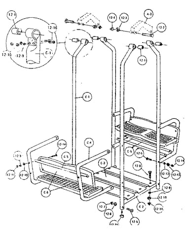 Lawn swing hardware assembly