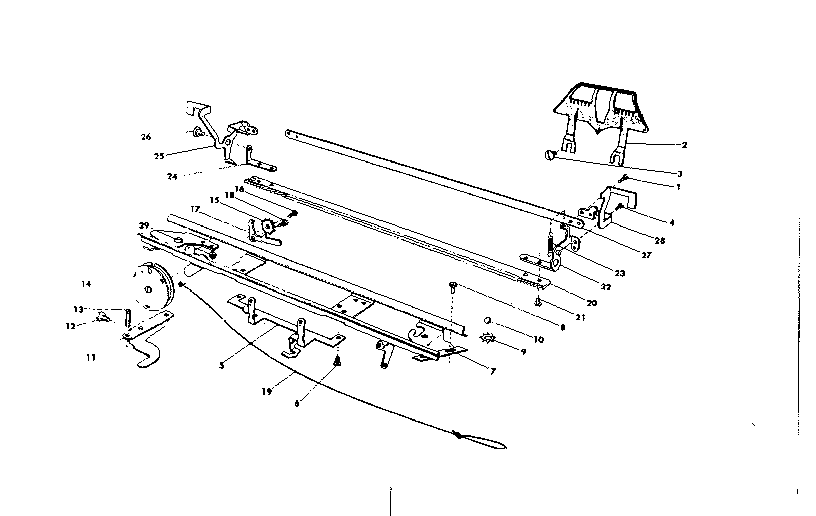 BOTTOM RAIL, CARD GUIDE SCALE, FEED RACK AND SPRING BARREL