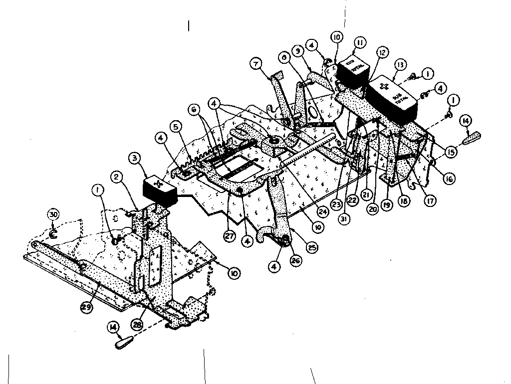 Main frame and control keys unit