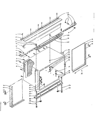 Cabinet and mounting parts