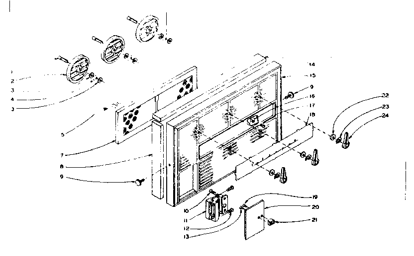 Front panel and filter parts