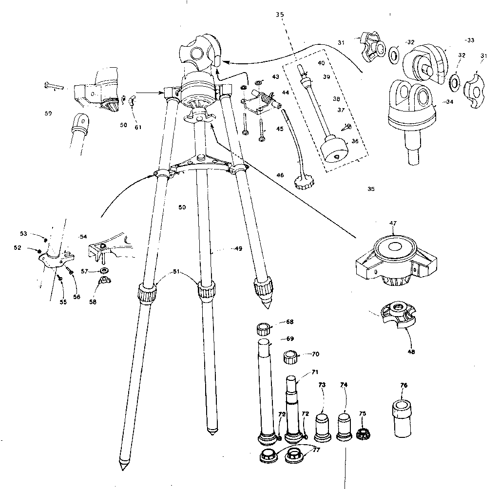 Tripod leg assembly
