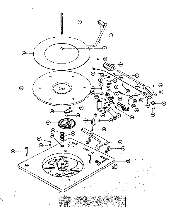 Parts above baseplate