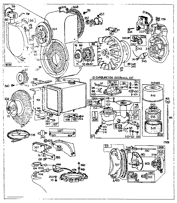 Rewind starter and flywheel assembly