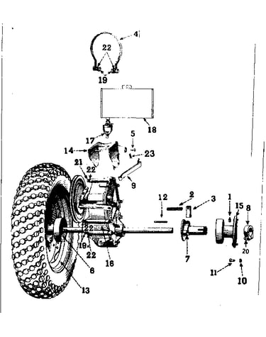 Hubs, wheels, and fuel tank assembly