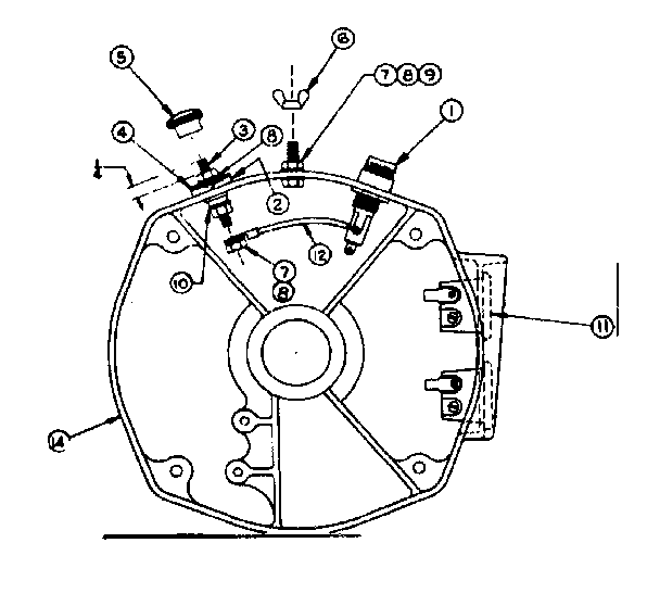 Rear bearing carrier asm w battery charging terminals