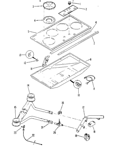 36" gas built-in surface unit-electric ignition