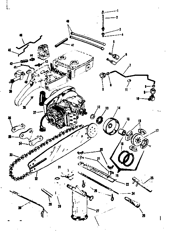 Chain/bar and oil/fuel parts