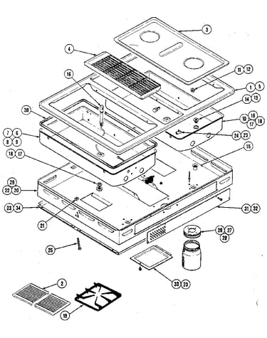 Top/burner box assembly