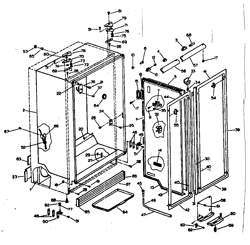 Cabinet liner & divider parts