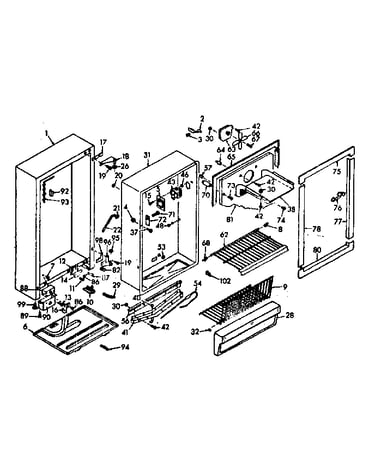 Freezer cabinet parts
