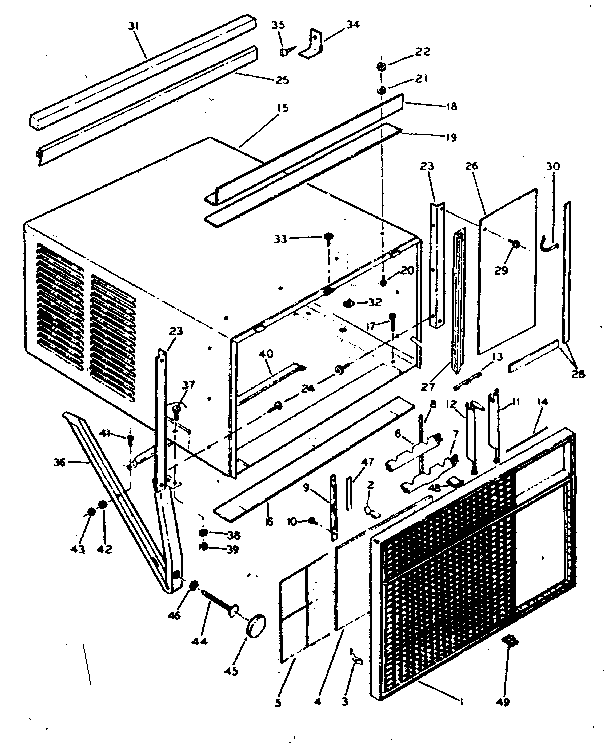Cabinet and front parts