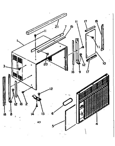 Cabinet and front parts