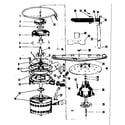 Kenmore 58771090 motor, heater, and spray arm diagram