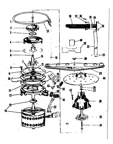 Motor, heater, and spray arm