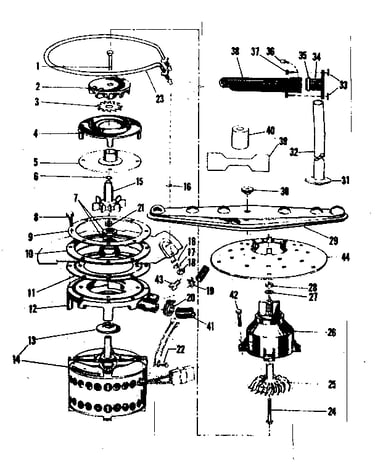Motor, heater & spray arm