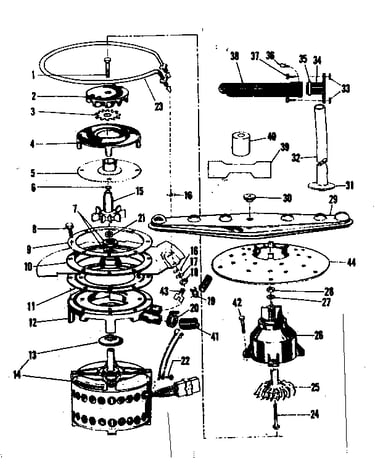 Motor, heater, and spray arm details